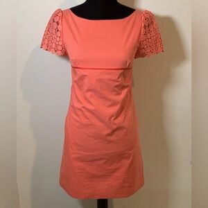 Maglie par ef-de Chic Coral Mini Dress Textured Sleeves Japanese Designer